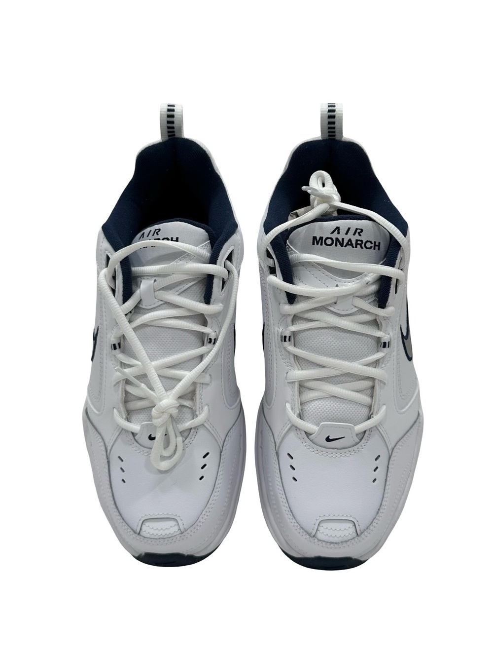 Nike Air Monarch IV White Navy Training Sneakers 4E Wide Men’s 9.5 New in Box